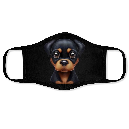 Playful Rottweiler Puppy Face Masks