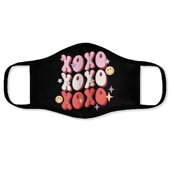 XOXO retro valentine sublimation hipster Face Masks