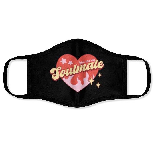 Soulmate heart valentine sublimation trending Face Masks