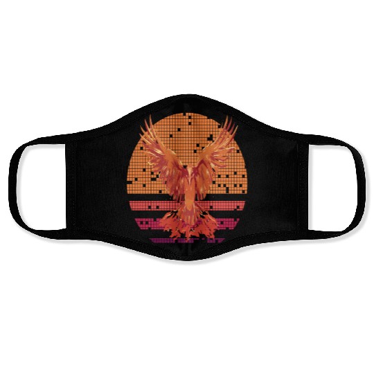 Firebird Fantasy Fire Phoenix Rise From Ashes Face Masks