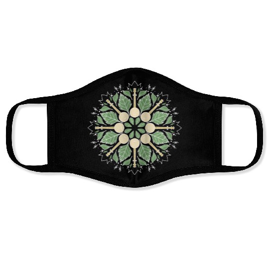 Banjo Mandala Bluegrass Mindfulness & Nature Face Masks