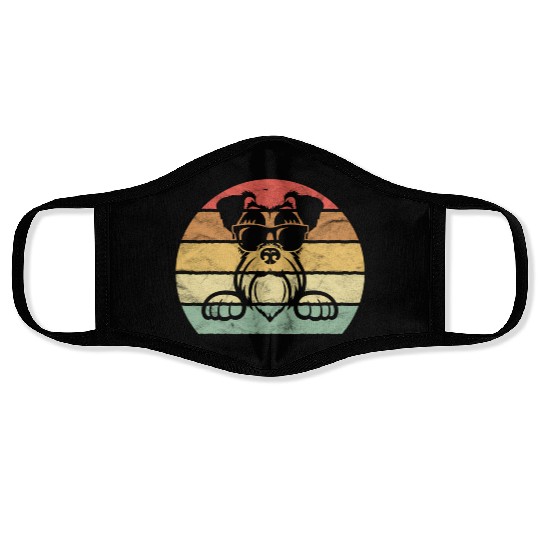 Schnauzer Black Sunglasses Pawsome Dog Face Masks