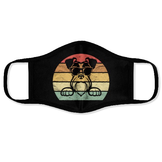 Schnauzer Black Sunglasses Pawsome Dog Face Masks