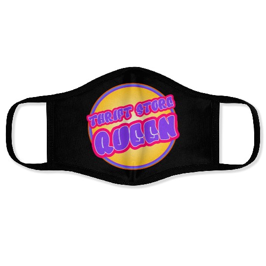 Thrift Store Queen purple yellow Face Masks