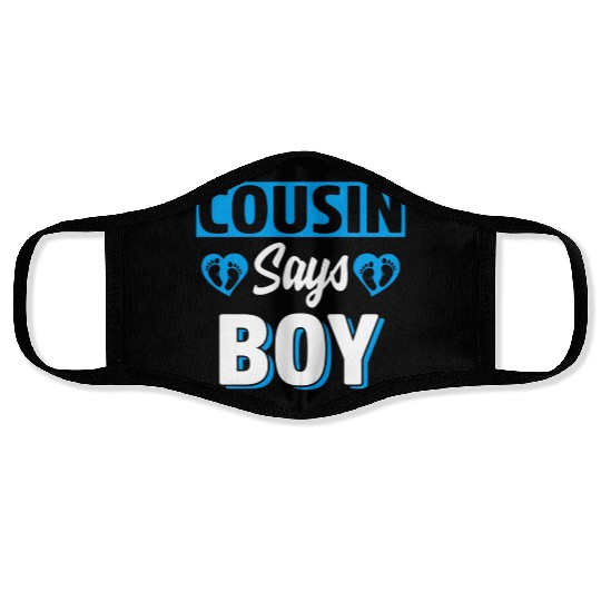 Cousin Says Gender Reveal Team Blue Baby Py Face Masks