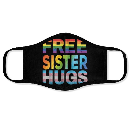 Free Sister Hugs Gay LGBT Pride Free Sister Hugs Face Masks