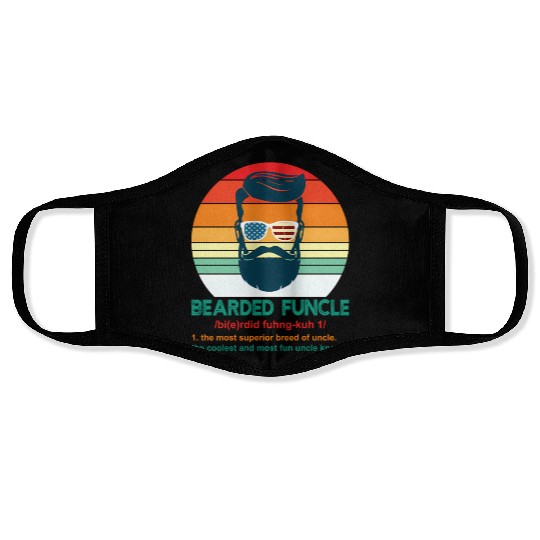 Bearded Funcle Definition Uncle Face Masks