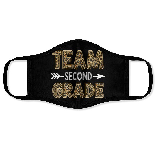 Team Second Grade Leopard 2nd Grade Back To Face Masks