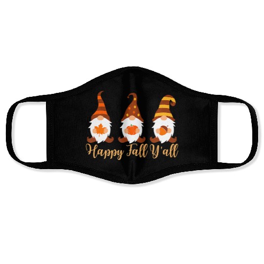 Happy Fall Y'all Autumn Gnome Face Masks