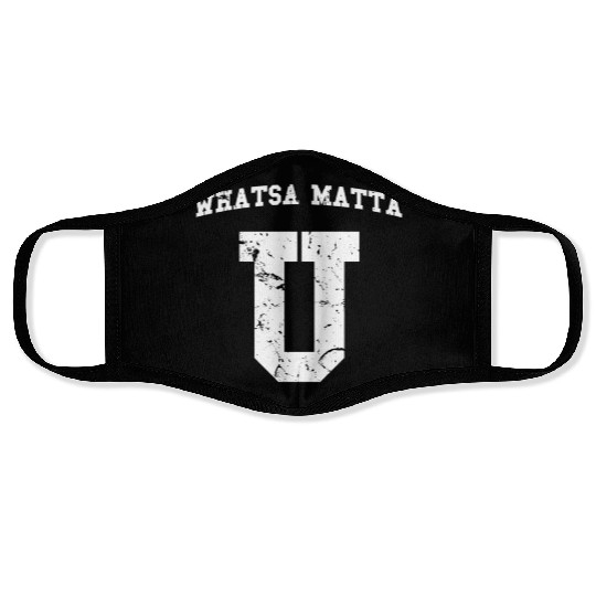 Whatsamatta U Fake College University Jersey Face Masks
