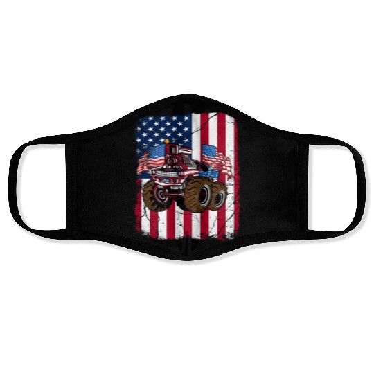 US Patriot American Monster Trucks USA Fan Face Masks