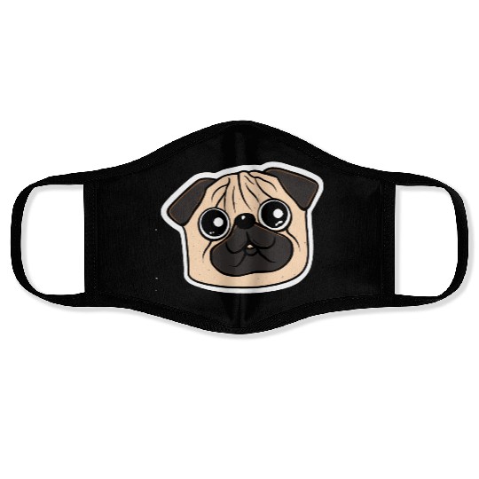 Cutest Pug Vintage Dog Lover Puppy Retro Face Masks