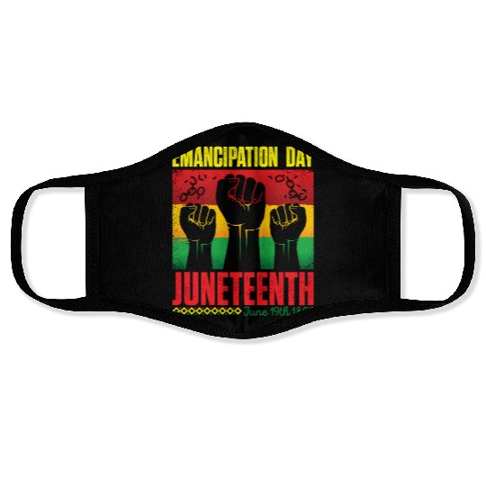 Ecipation Day 1865 African American Juneteenth Fla Face Masks