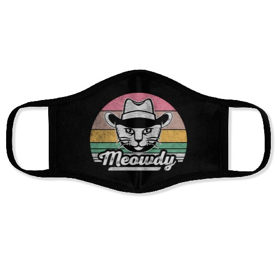 Mashup Between Meow And Howdy Cat Meme Cat Face Masks