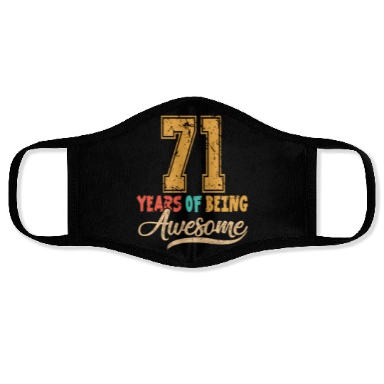 71St 71 Years Of Being Awesome Wedding Anniversary Face Masks
