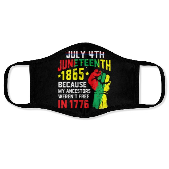 July 4Th Juneteenth 1865 African Melanin Black Pro Face Masks