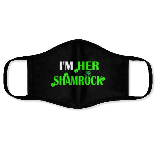 I'M Her Shamrock I'M His Lucky Charm St Patric Face Masks