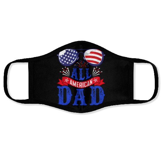 All American Dad America Pride US Patriot Face Masks