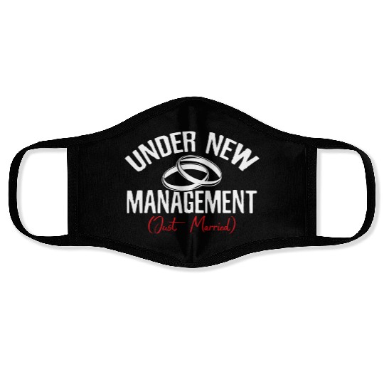 Under Newagement Just Married Groom Bride Wedding Face Masks