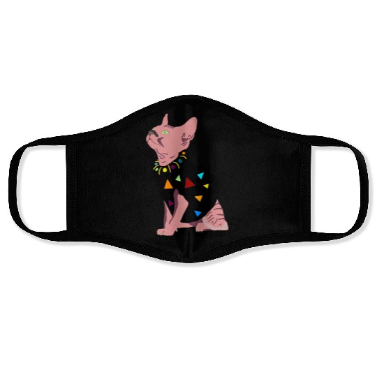 pink cute cat meowed funny meowdy cowboy for you Face Masks