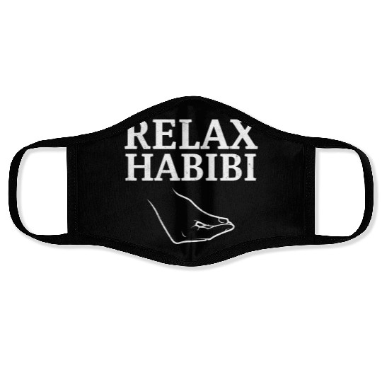 Relax Habibi Funny Inspirational Arabic Word Face Masks