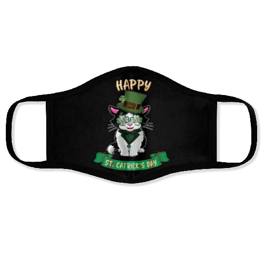 St Patric Day Saint Patric Day Cat Face Masks
