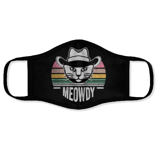 Mashup Between Meow And Howdy Cat Meme Cat Face Masks