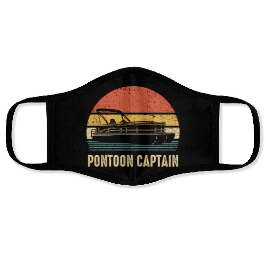Vintage Pontoon Captain Face Masks Pontoon Boat Captain