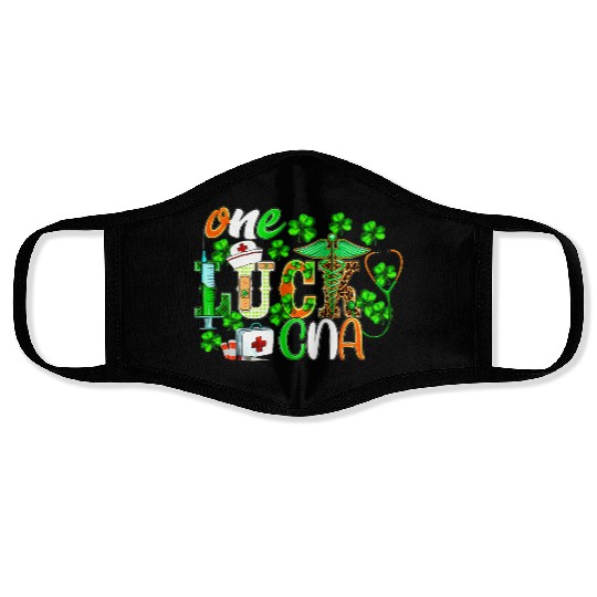 St Patrick'S Day One Lucky Cna Leopard Face Masks
