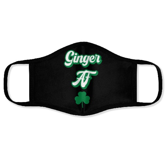 Ginger Af St Patric Day Drinking For Redhead St Face Masks