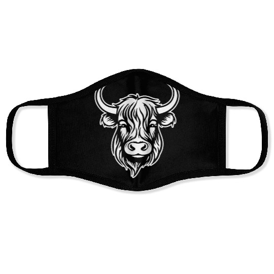Scottish Highland Cow Face Masks