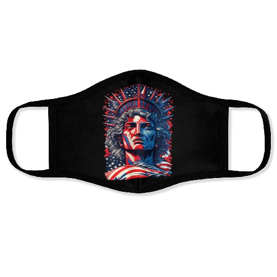 Statue of Liberty Face USA Face Masks