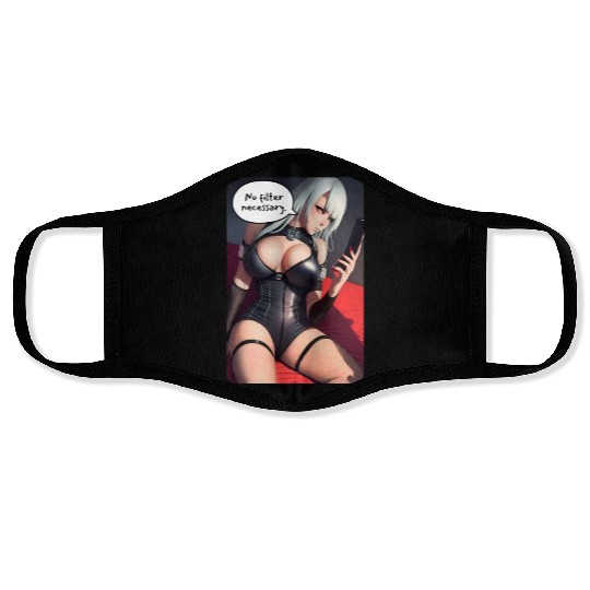 Cyberpunk Waifu Influencer Design 3 Face Masks