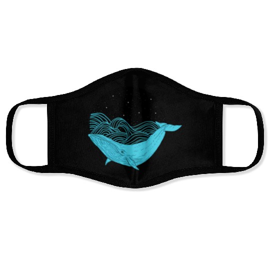 Humpback Whale Midnight Space Whale Face Masks