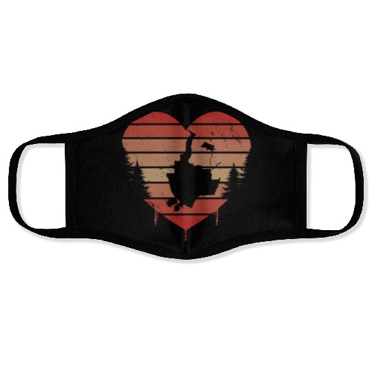 Cute Red Vintage Heart Rochester Valentine Day Face Masks