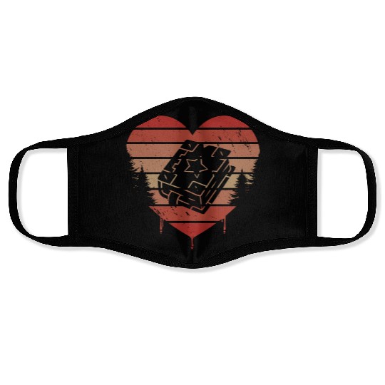 Cute Red Vintage Heart Spelling Valentine Day Love Face Masks