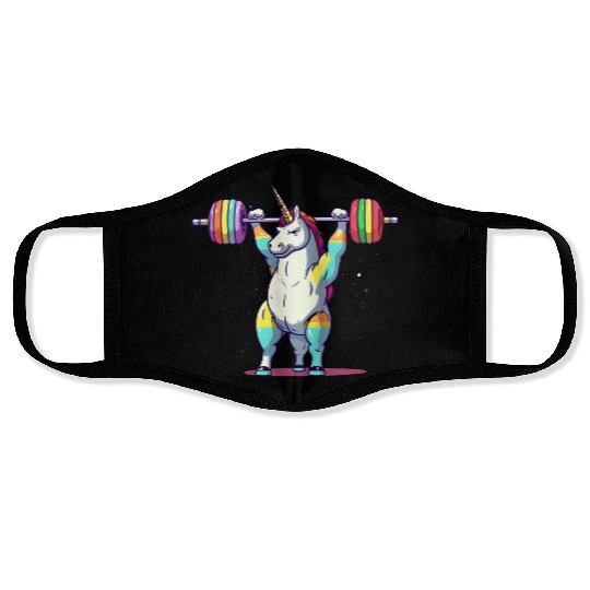 Unicorn Weighlifting Face Masks