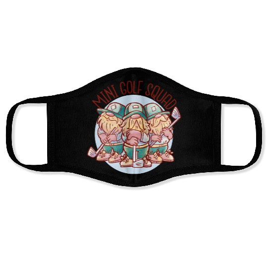Mini Golf Gnomes Face Masks