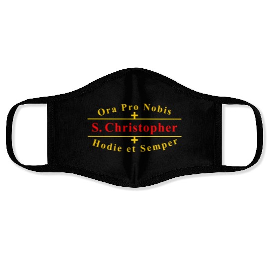 Saint Christopher Catholic Latin Prayer Face Masks
