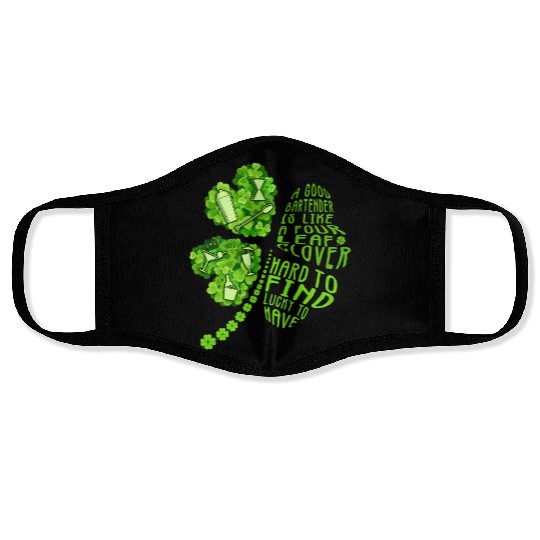 A Bartender Is Like A Four Leaf Clover Patrick'S D Face Masks