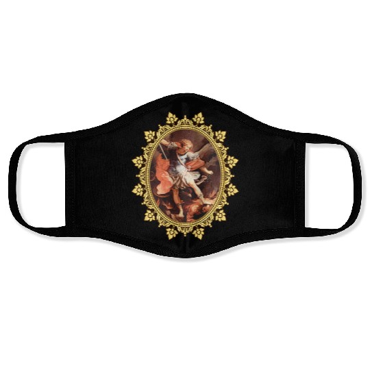 St. Michael the Archangel Icon Dragon Catholic Ang Face Masks