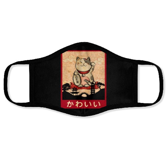 Cat Ramen Bowl Anime Japanese Noodles Kawaii Neko Face Masks