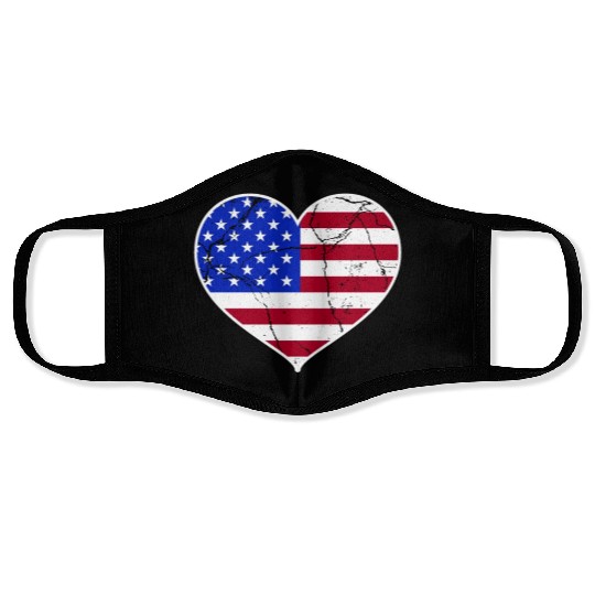 Love America Flag Independence Day USA Patriots Face Masks