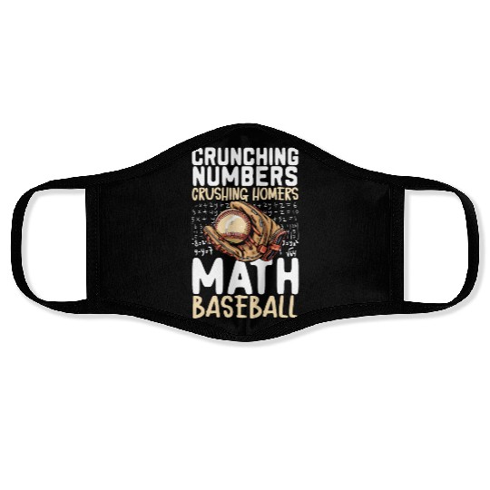 Baseball Math Lover Mathematician Baseball Player Face Masks