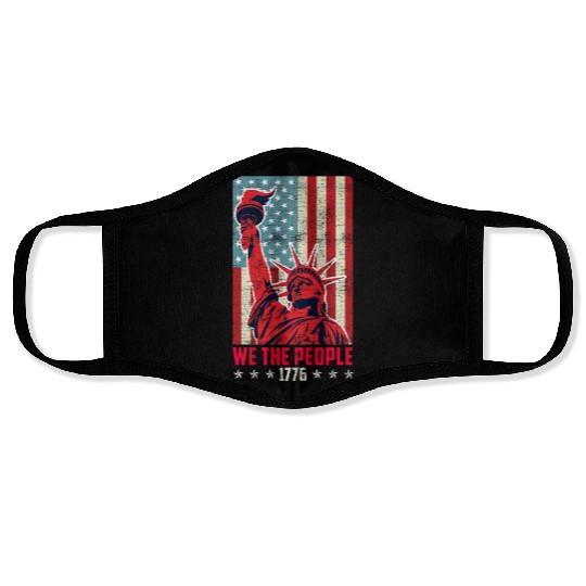 We the people 1776 American Freedom USA Fan Face Masks