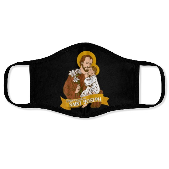 Consecration to St Joseph and Child Jesus Catholic Face Masks
