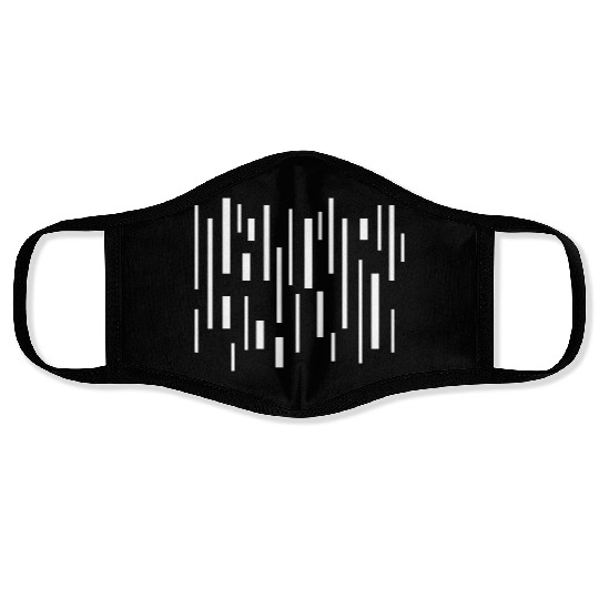 black geometric lines Face Masks