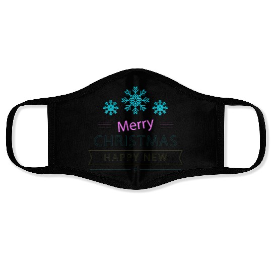 Merry Christmas New Year Neon summer Face Masks