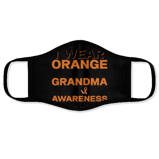 I Wear Orange For My Grandma Multiples Sclerosis Face Masks