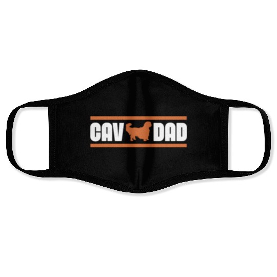 Cav Dad, Cavalier King Charles Spaniel Dad Face Masks